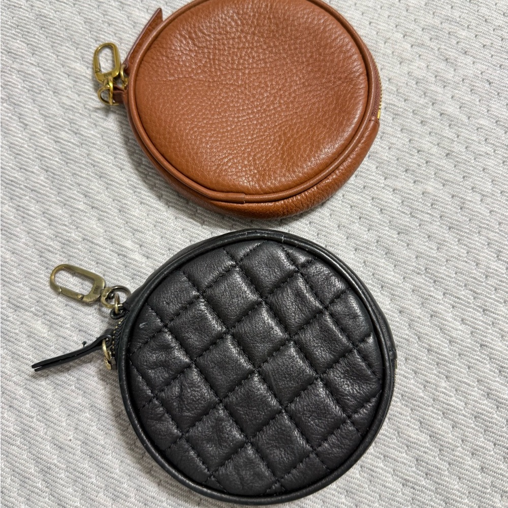 HOBO Brown and Black Quilted Coin Pouches - Picture 2 of 2